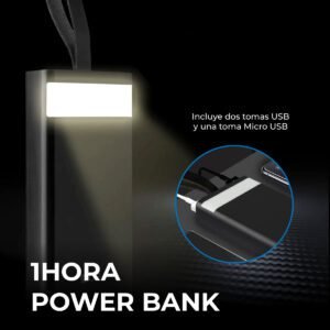 Power Bank Cargador Portátil 10.000mah Carga Rápida Linterna